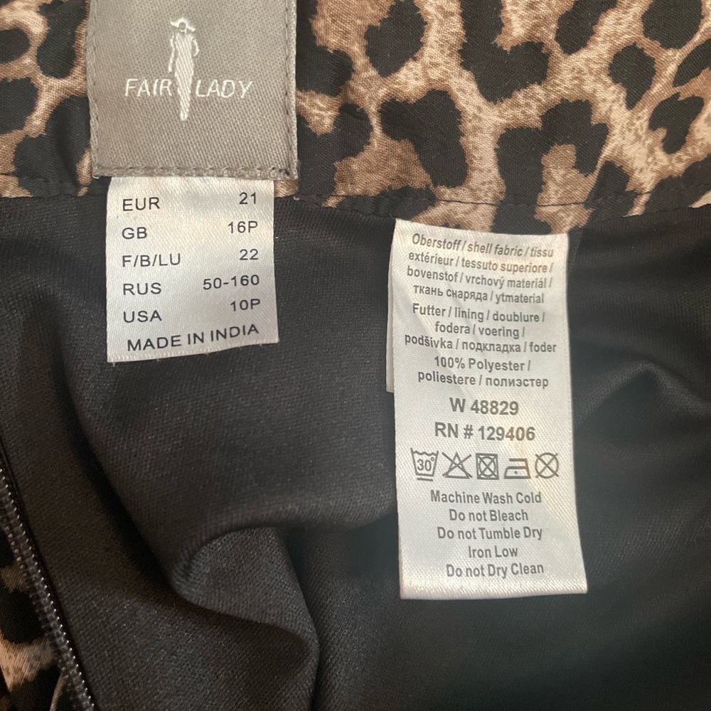 Fair Lady Vintage European Leopard Animal  Print Lined Maxi  Skirt Size 10P - Picture 3 of 8
